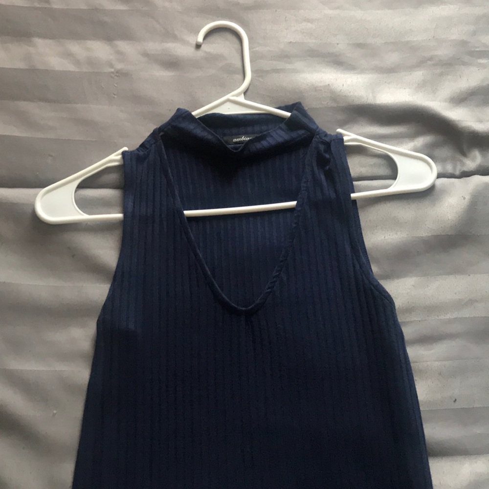 Navy sleeveless cutout dress
